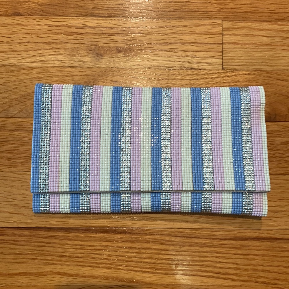 Pastel stripped evening bag clutch